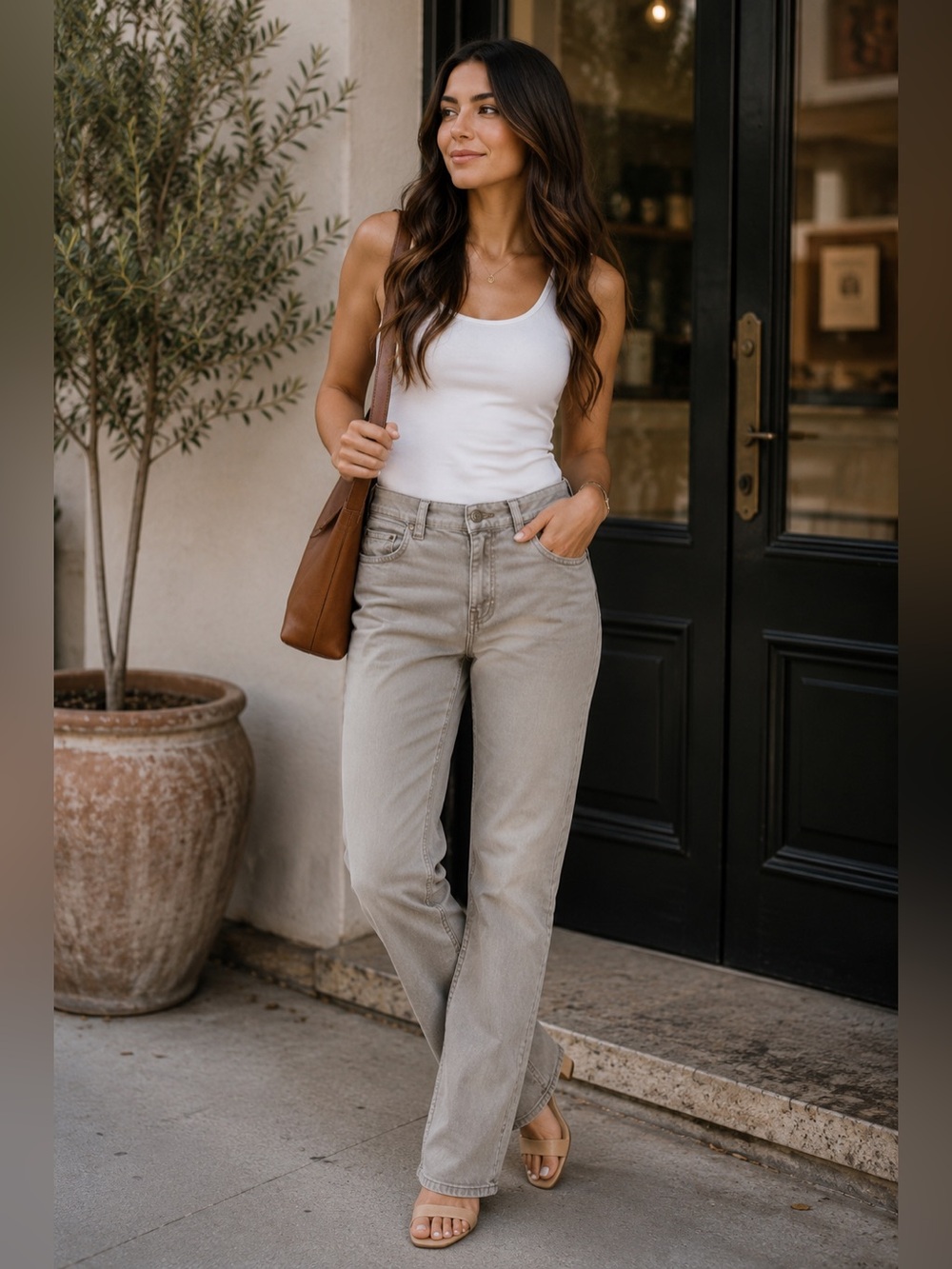 True Religion Woman’s Green / Gray Straight Leg Pants